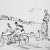 1935 Travailleurs italiens à bicyclette - esquisse